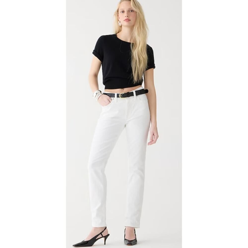 J.Crew 9" Vintage Slim-Straight Jean Women's 29P Petite White Wash NWOT